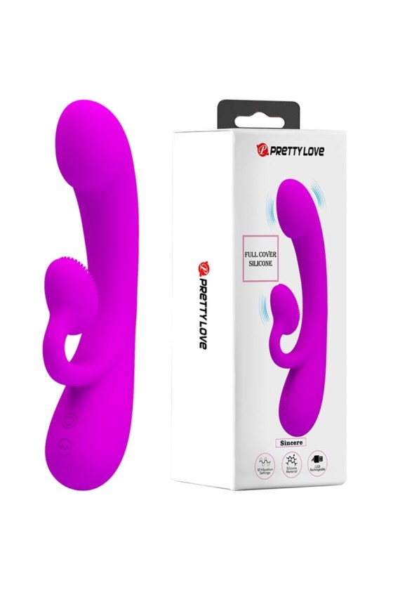 PRETTY LOVE - VIBRATEUR SINCERE ET VENTOUSE DE CLITORIS SILICONE VIOLET