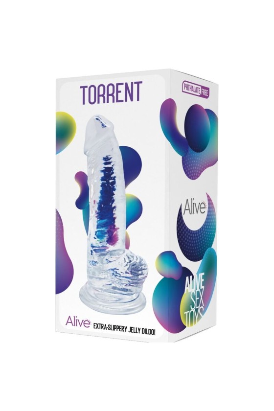 ALIVE - TORRENT PÉNIS RÉALISTE TRANSPARENT 20,6 CM