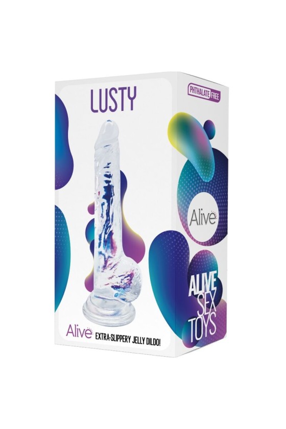 ALIVE - PÉNIS RÉALISTE LUSTY TRANSPARENT 18 CM