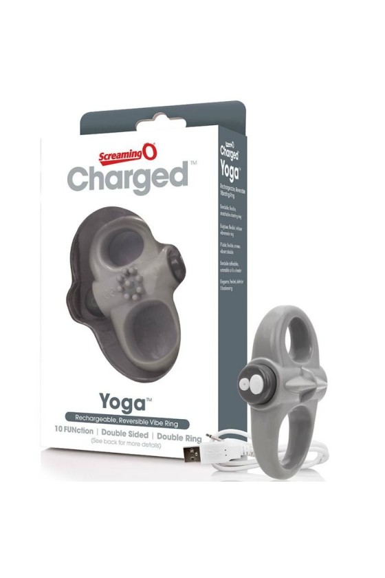 SCREAMING O - RECHARGEABLE VIBRATING RING YOGA GRAY