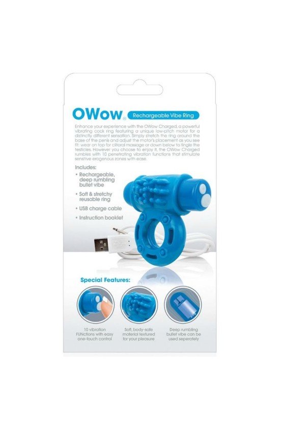 SCREAMING O - ANNEAU PÉNIEN VIBREUR WOW RECHARGEABLE BLEU