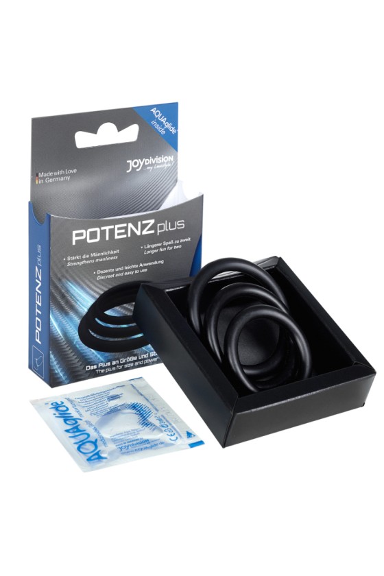 JOYDIVISION POTENZDUO - PLUS 3 BLACK RINGS SET - S, M, L