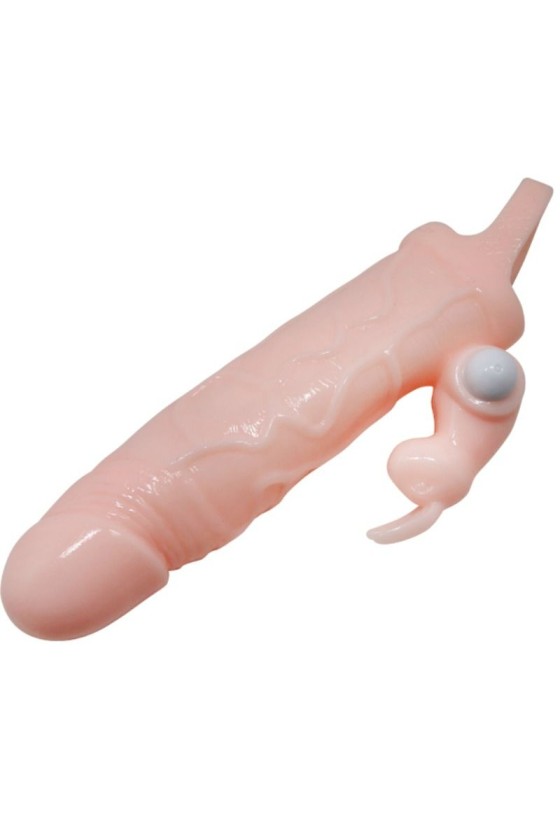 BAILE - BRAVE MAN PENIS COVER WITH RABBIT AND DOUBLE ENGINE FLESH 16.5 CM