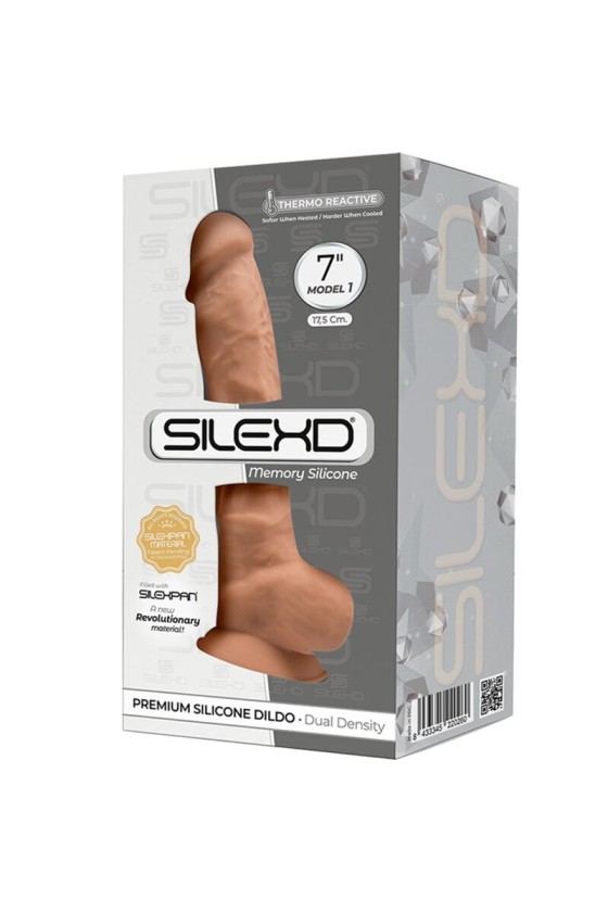 SILEXD - MODÈLE 1 PÉNIS RÉALISTE PREMIUM SILEXPAN SILICONE CARAMEL 17.5 CM