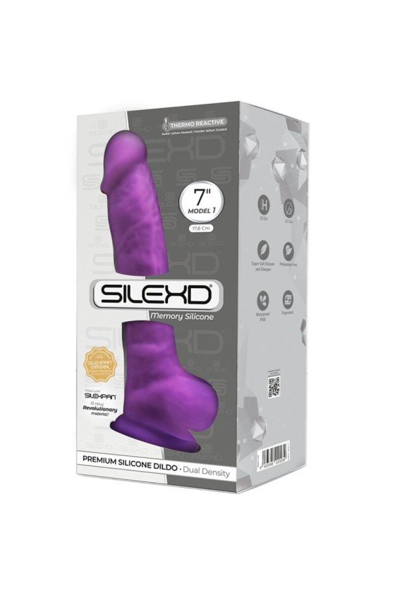 SILEXD - MODÈLE 1 PÉNIS RÉALISTE PREMIUM SILEXPAN SILICONE VIOLET 17.5 CM