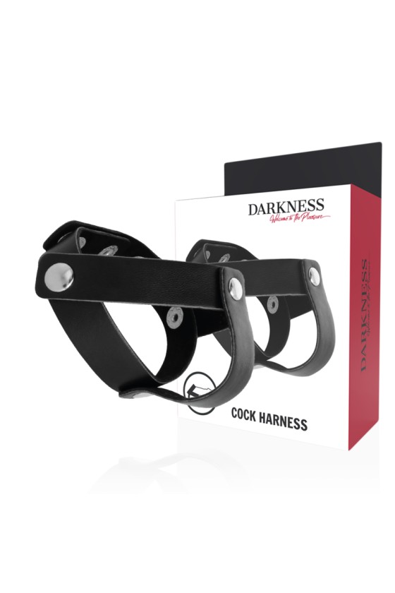 DARKNESS - ANILLO PIEL PARA PENE Y TESTICULOS