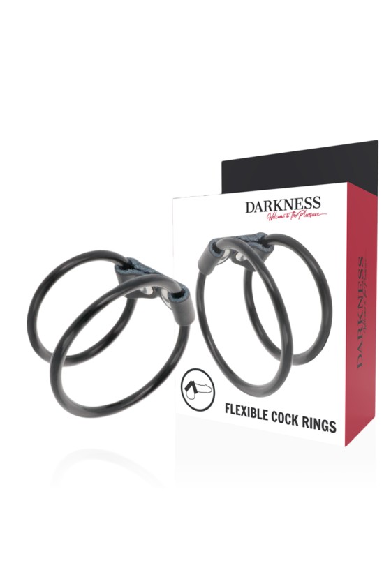 DARKNESS - DOUBLE FLEXIBLE PENIS RING