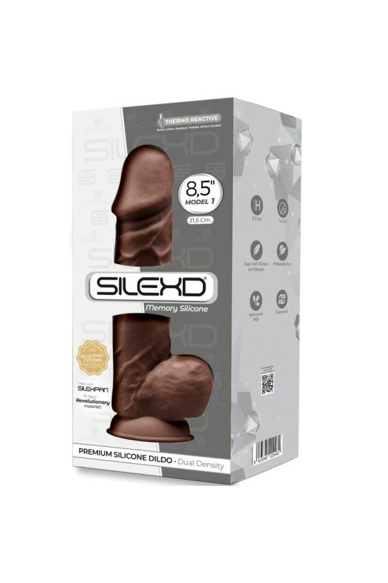 SILEXD - MODEL 1 REALISTIC PENIS PREMIUM SILEXPAN SILICONE BROWN 21.5 CM