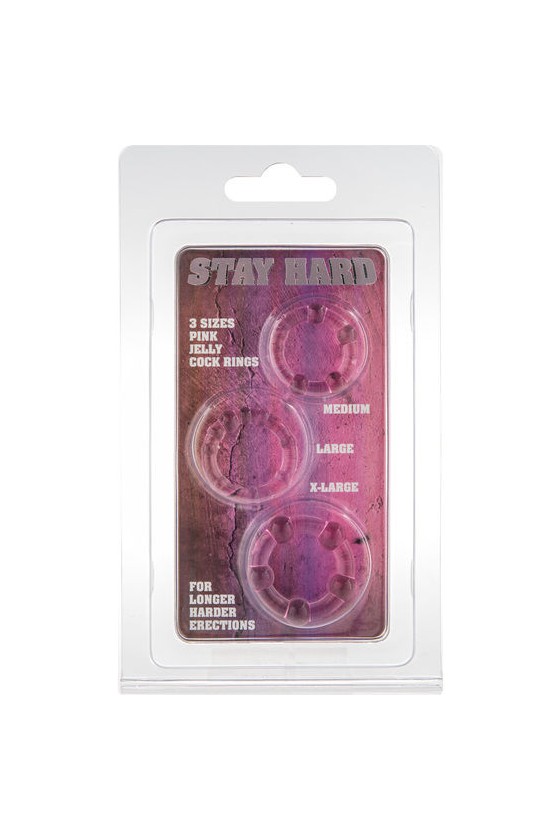 SEVEN CREATIONS - SET OF THREE PINK PENIS RINGS