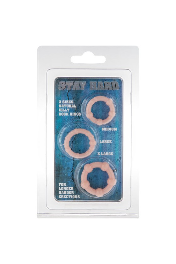 SEVEN CREATIONS - SET OF THREE SKIN PENIS RINGS