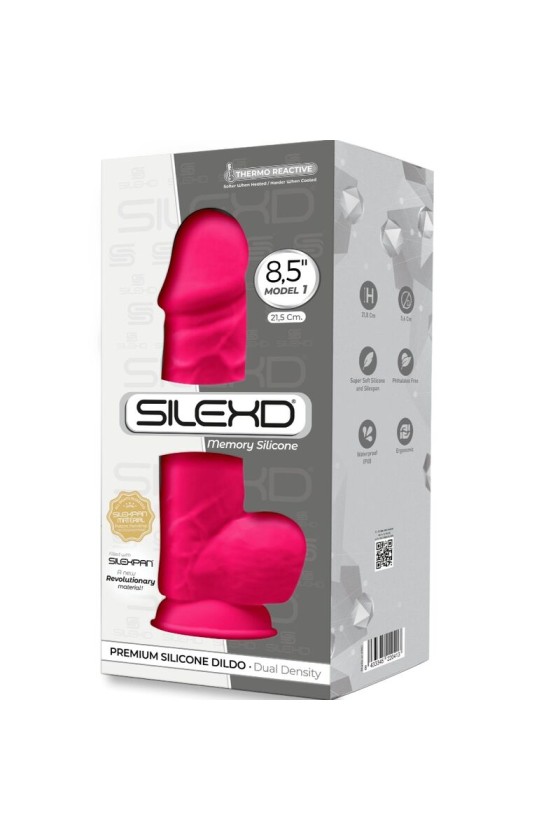 SILEXD - MODEL 1 REALISTIC PENIS PREMIUM SILEXPAN SILICONE FUCHSIA 21.5 CM