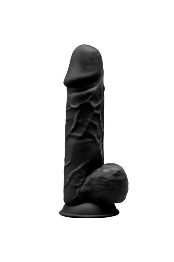 SILEXD - MODELLO 1 PENE REALISTICO PREMIUM SILEXPAN SILICONE NERO 21.5 CM