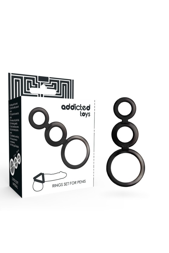 ADDICTED TOYS - SET DE ANILLOS PARA PENE - AHUMADO