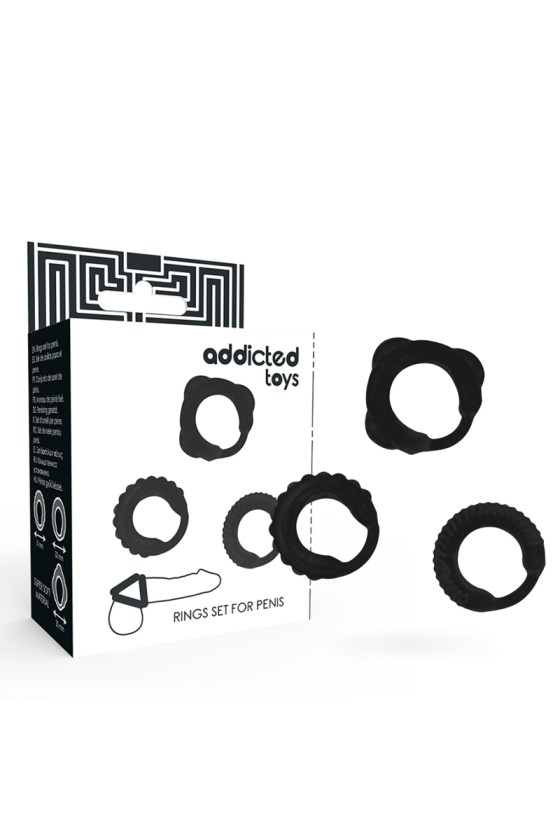 ADDICTED TOYS - ENSEMBLE C-RING NOIR