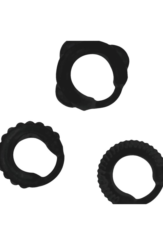 ADDICTED TOYS - SET C-RING NEGRO