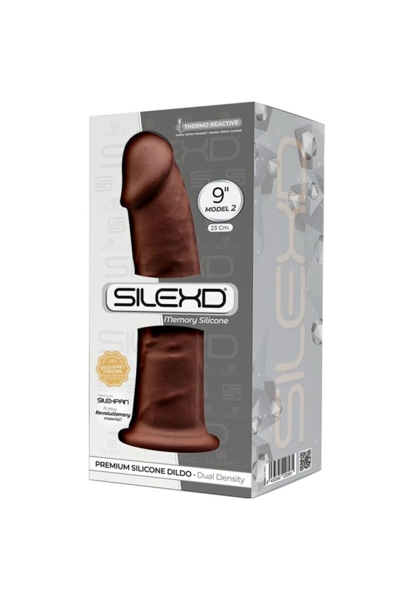 SILEXD - MODÈLE 2 PÉNIS RÉALISTE PREMIUM SILEXPAN SILICONE MARRON 23 CM