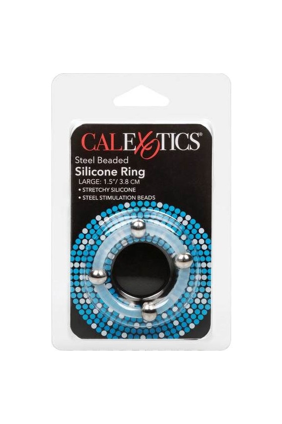 CALIFORNIA EXOTICS - STEEL BEADED SILICONE RING L