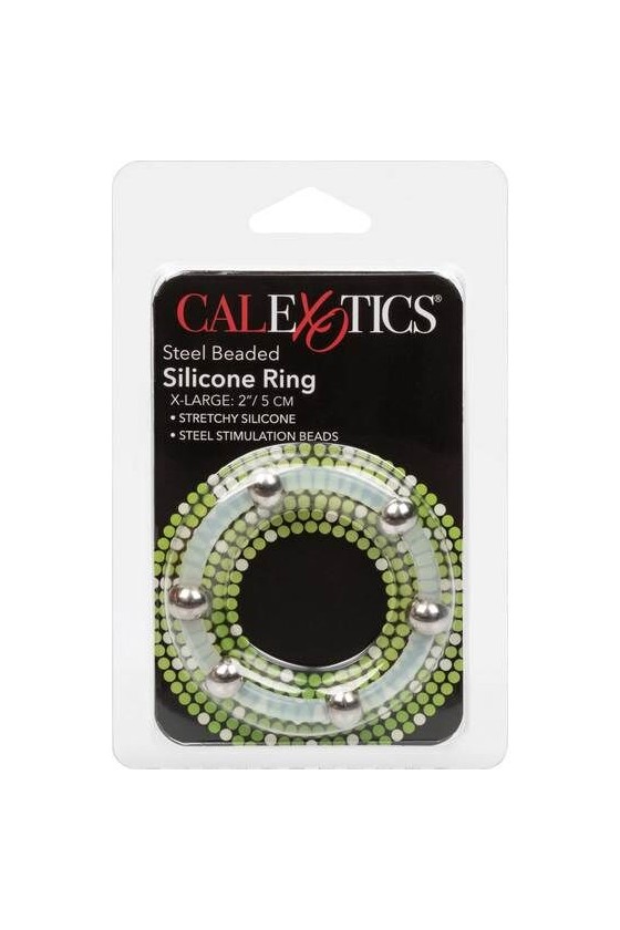 CALIFORNIA EXOTICS - BAGUE EN SILICONE PERLÉE ACIER XL