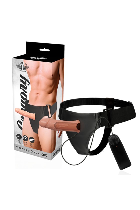 HARNESS ATTRACTION - GREGORY HOLLOW RNES AVEC VIBRATEUR 16,5 X 4,3CM