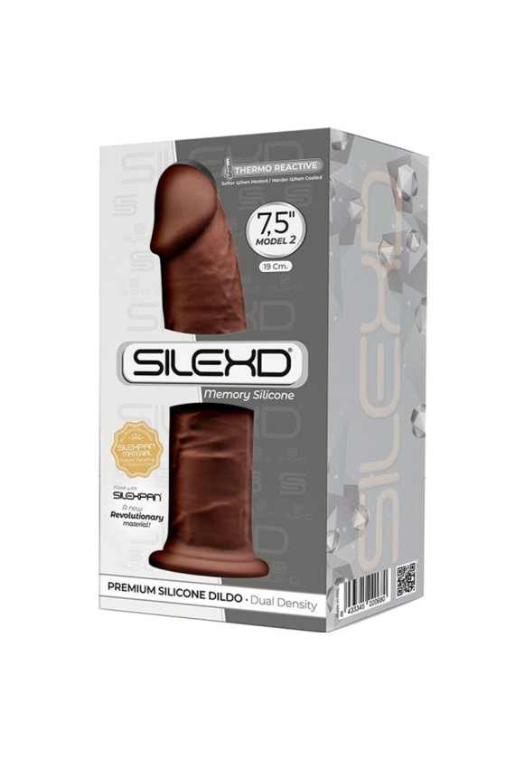 SILEXD - MODEL 2 REALISTIC PENIS PREMIUM SILEXPAN SILICONE BROWN 19 CM