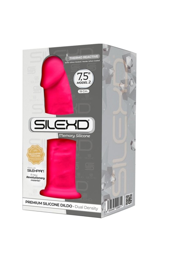 SILEXD - MODÈLE 2 PÉNIS RÉALISTE PREMIUM SILEXPAN SILICONE FUCHSIA 19 CM