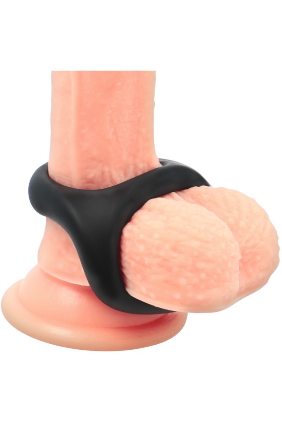 POWERING - ANNEAU PÉNIS ET TESTICULES SUPER FLEXIBLE ET RÉSISTANT PR13 NOIR