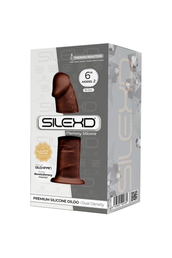 SILEXD - MODEL 2 REALISTIC PENIS PREMIUM SILEXPAN SILICONE BROWN 15 CM