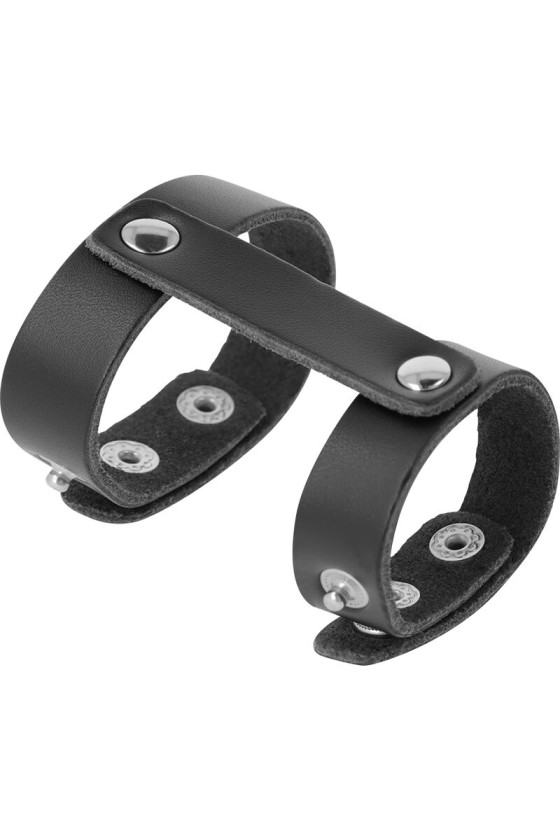 DARKNESS - LEATHER ADJUSTABLE PENIS AND TESTICLE RING