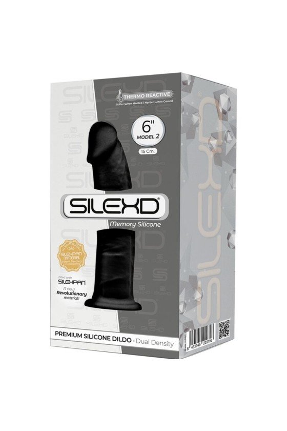 SILEXD - MODELO 2 PÊNIS REALÍSTICO PREMIUM SILEXPAN SILICONE PRETO 15 CM