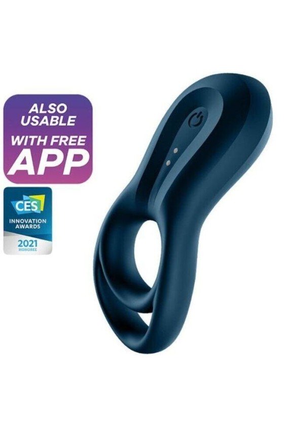 SATISFYER - EPIC DUO ANILLO VIBRADOR APP AZUL