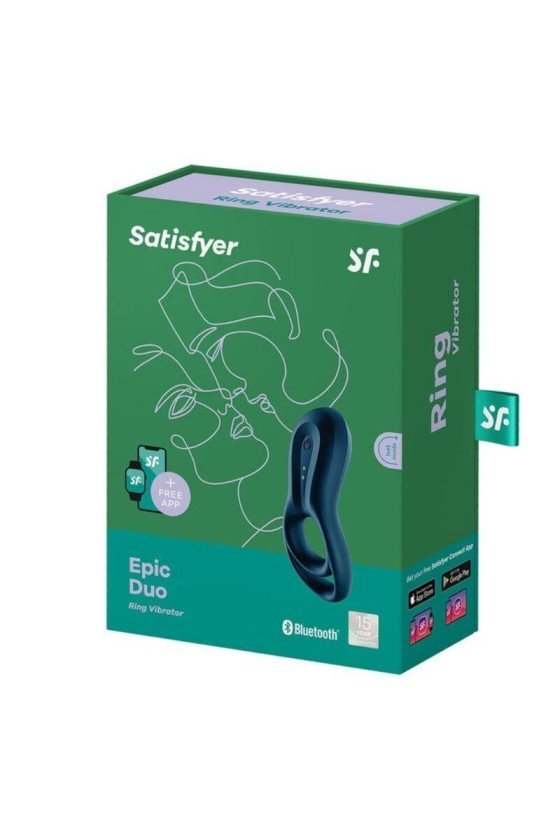 SATISFYER - EPIC DUO 环形振动器应用程序 蓝色