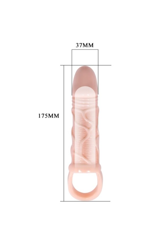 BAILE - GAINE DEXTENSION DE PÉNIS AVEC SANGLE POUR TESTICULES 13,5 CM