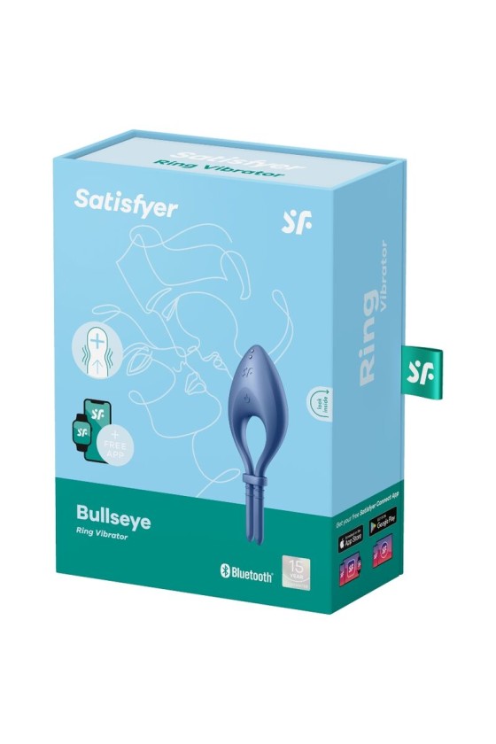 SATISFYER - APP VIBRADOR ANEL BULLSEYE AZUL