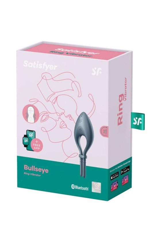 SATISFYER - ANILLO VIBRADOR BULLSEYE APP GRIS