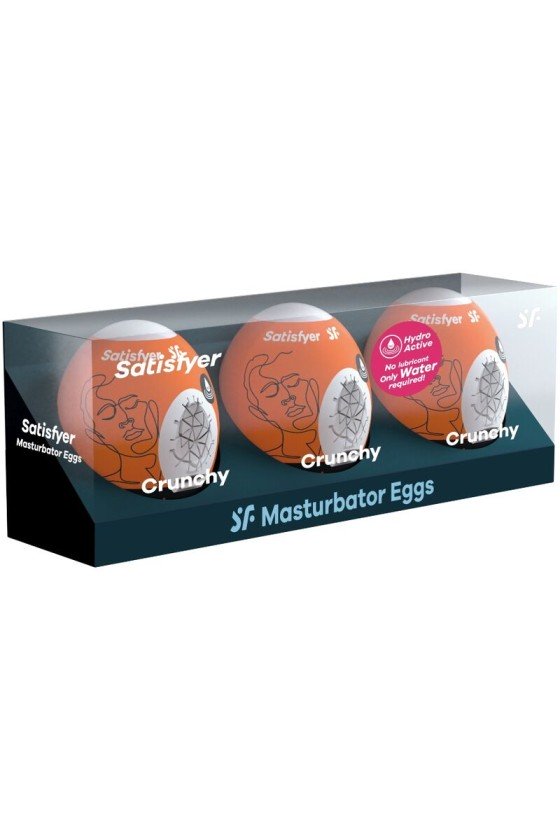 SATISFYER - 3 MASTURBATOR EGGS NAUGHTY, SAVAGE  CRUNCHY