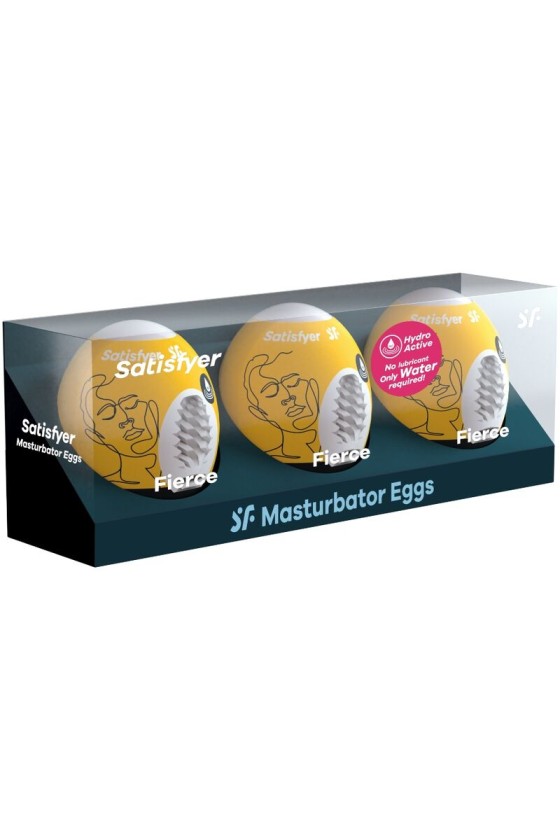 SATISFYER - 3 MASTURBATOR EGGS FIERCE