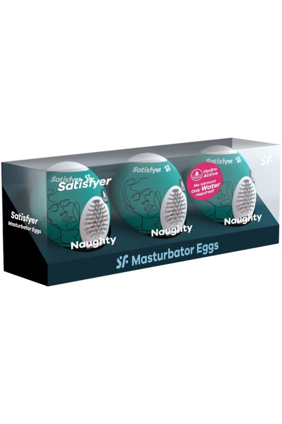 SATISFYER - 3 MASTURBATOR EGGS NAUGHTY