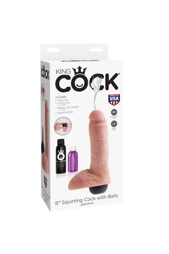 KING COCK - PENE EYACULADOR NATURAL REALISTA 20,32 CM