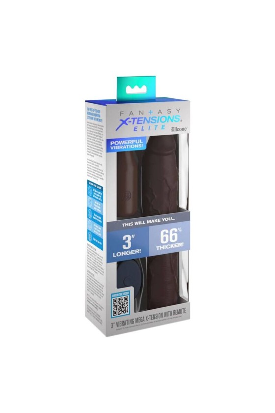 FANTASY X- TENSIONS - PIPEDREAMS SLEEVE 22,86 CM + 7,62 CM PLUG REMOTE BROWN