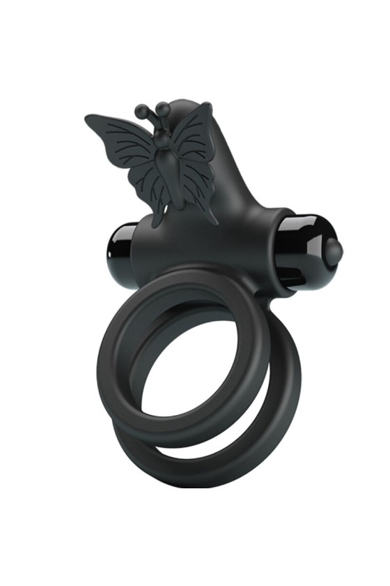 PRETTY LOVE - DOUBLE VIBRATING RING WITH BLACK STIMULATOR