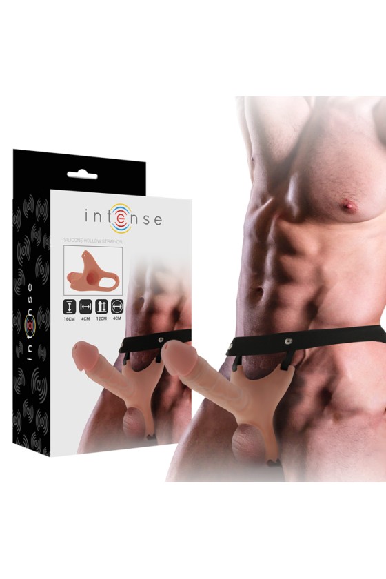 INTENSE - IMBRACATURA CAVA CON DILDO IN SILICONE 16 X 3,5 CM