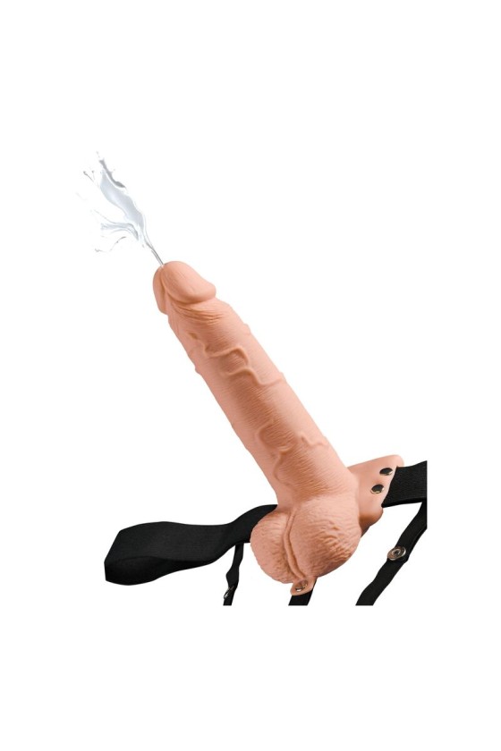 FETISH FANTASY SERIES - ADJUSTABLE HARNESS REALISTIC PENIS WITH BALLS SQUIRTING 19 CM