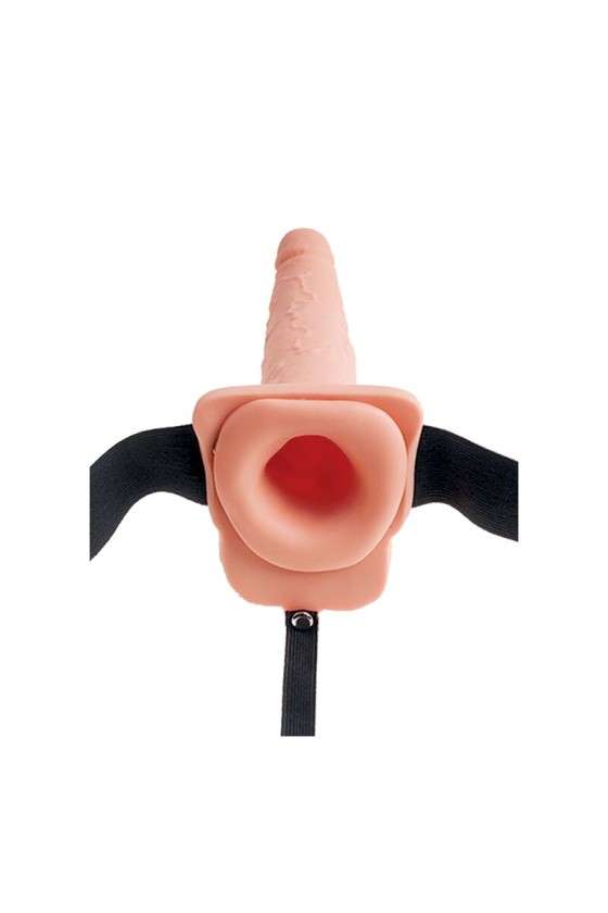 FETISH FANTASY SERIES - ADJUSTABLE HARNESS REALISTIC PENIS WITH BALLS SQUIRTING 19 CM