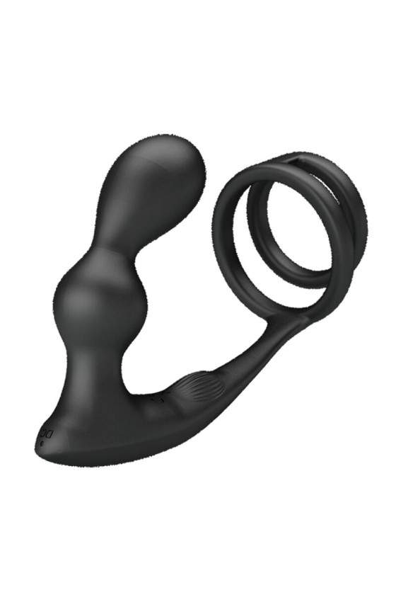 PRETTY LOVE - MARSHALL PENIS RING WITH VIBRATORY ANAL PLUG WITH REMOTE CONTROL