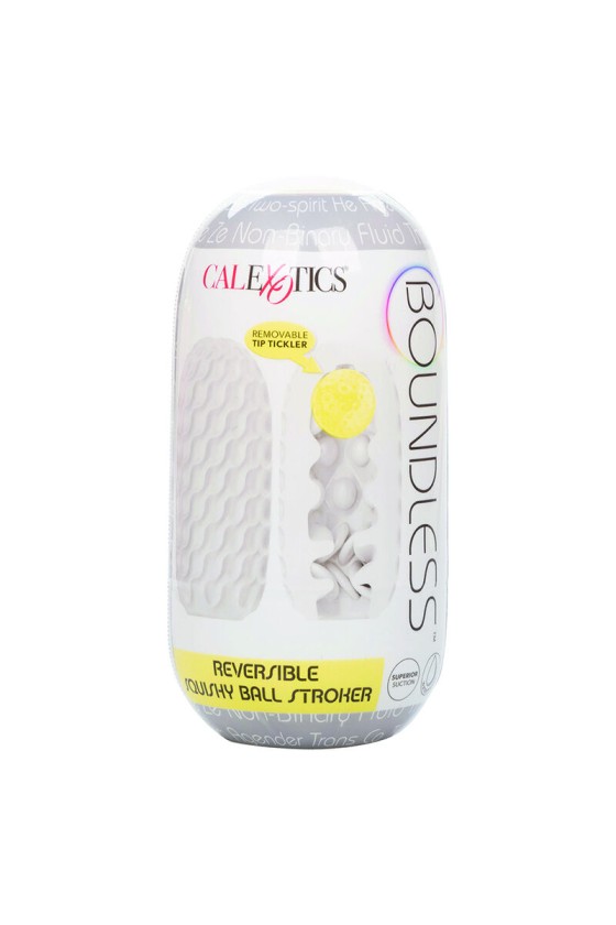 CALIFORNIA EXOTICS - BOUNDLESS SQUISHY RÉVERSIBLE BALL STROKE GRIS