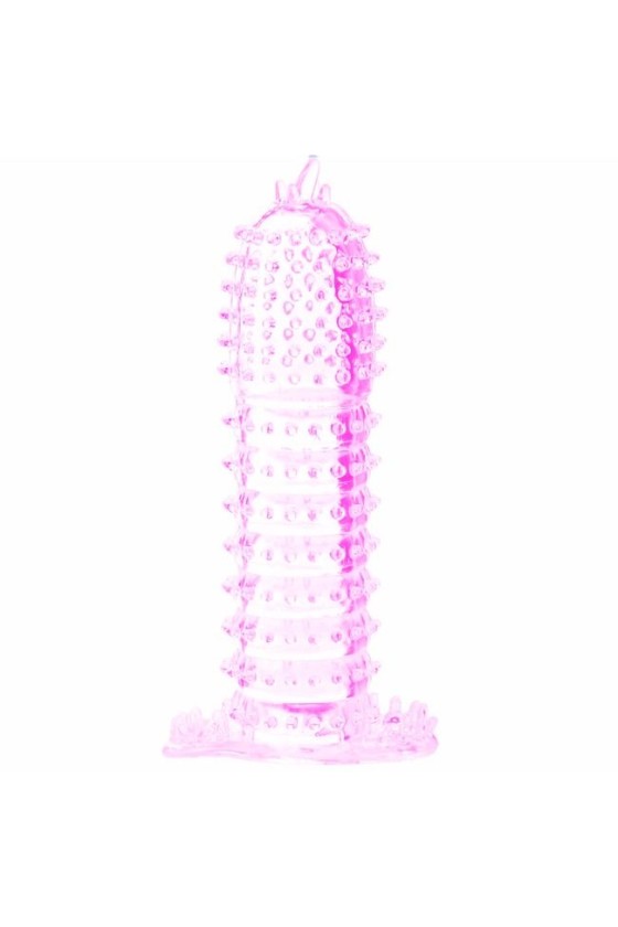 BAILE - FUNDA DE PENE CON PUNTOS ESTIMULANTES ROSA 14 CM