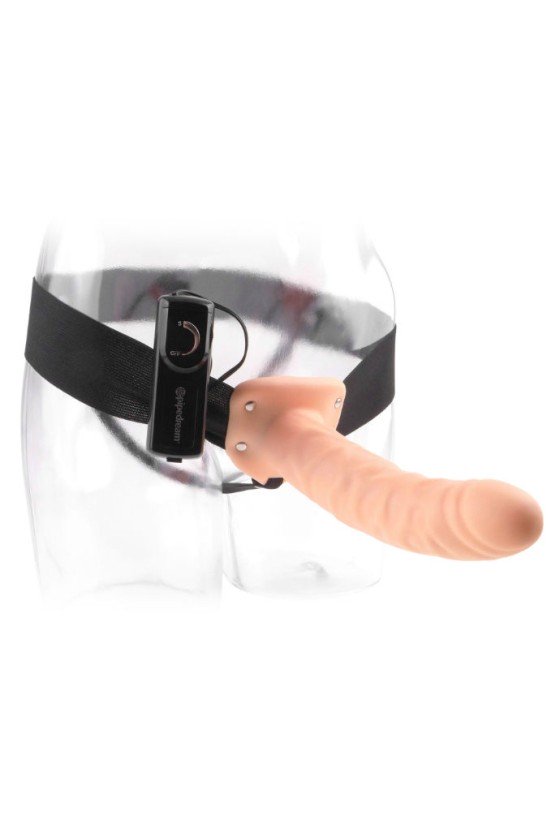 FETISH FANTASY SERIES - STRAP-ON HUECO VIBRADOR 19 CM MARRÓN