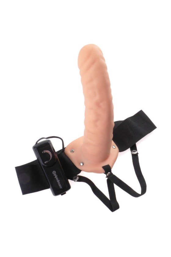 FETISH FANTASY SERIES - 19 CM STRAP-ON CAVO VIBRANTE MARRONE