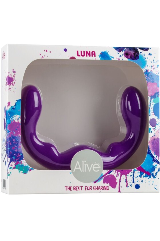 ALIVE - LUNA DILDO DOBLE PENETRACIÓN VIOLETA SILICONA 25 CM