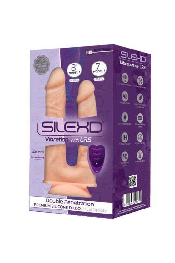 SILEXD - MODEL 1 REALISTIC PENIS DOUBLE PENETRATION VIBRATOR PREMIUM SILEXPAN SILICONE REMOTE CONTROL 17.5 / 19.5 CM